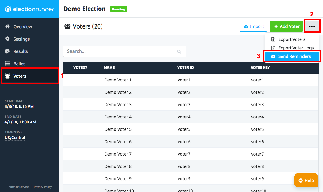 How to Send a Voting Reminder to all Voters | Election Runner Support